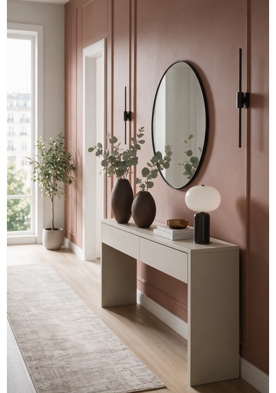Coconut Hindistan Cevizi Dokulu Dekoratif 2'li Vazo Set - 20 Cm Pla - Salon Ve Masaüstü Vazo - Acı Kahve