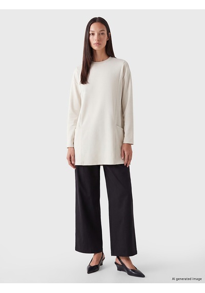 Lcw Everyday Bej Bisiklet Yaka Soft Touch Kadın Tunik
