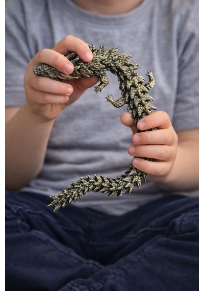 Oynar Eklemli Hareketli Kertenkele Figür 31 Cm 3d Dekoratif Obje, Koleksiyonluk Tasarım