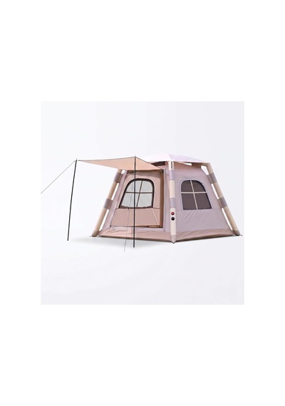 4-6 Kişilik Tenteli Şişme Kamp Çadırı 220x220x170 Krem Genel