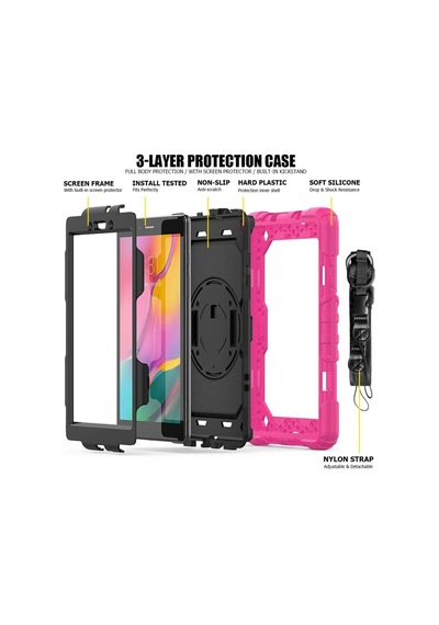 Samsung Galaxy T290 Tab A 8 Kılıf Pars Tablet Kapak - Pembe