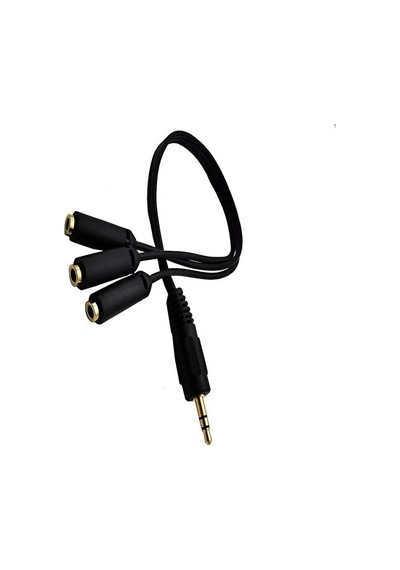 5+1 Ses Sistemi Kablosu 1erkek 3 Dişi 3.5mm Stereo Çoklayıcı Kablo