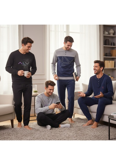 Bonbon Erkek Pamuklu Bohçalık Ve Çeyizlik 4 Adet 2'li Pijama Takımı Bb2483 Çok Renkli