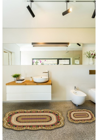 Alanur Lilyum Lazer Kesim 2 Li Banyo Takimi St210164mv Vizon Renkli