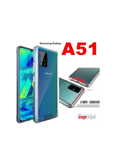 Galaxy A51 Kenarlari Silikon Yüzeyi Sert Seffaf Gard Kilif 566410460