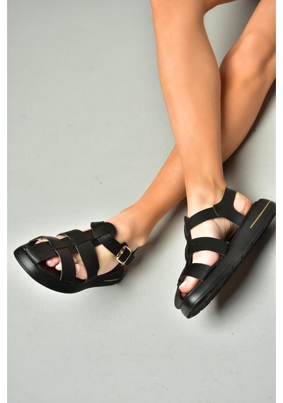 Fox Shoes S518106009 Siyah Kadın Sandalet Siyah