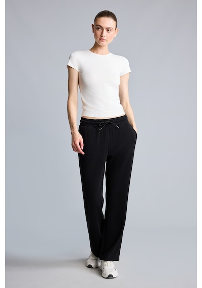Defacto Straight Fit Beli Bağcıklı Standart Paça Modal Sporcu Eşofman Altı H7169ax26aubk81 Siyah-bk81