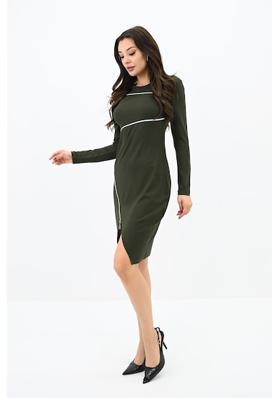 Koza Butik Kadın Fermuar Dekolteli Mini Elbise 5199-24 001