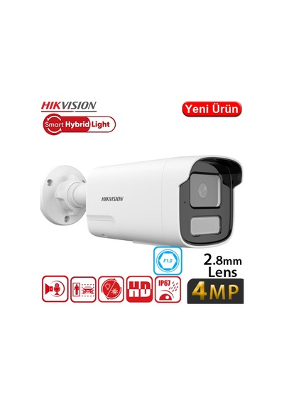 Hıkvısıon Ds-2cd1t47g2h-lıuf/sl 4mp 2.8mm Akıllı Çift Işık Çift Yönlü Konuşma Bullet Colorvu Kamer
