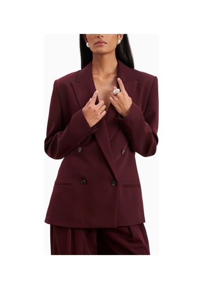 Because Of Alice Dropped Waist Double Breasted Blaze Oversize Kadın Ceket Bordo