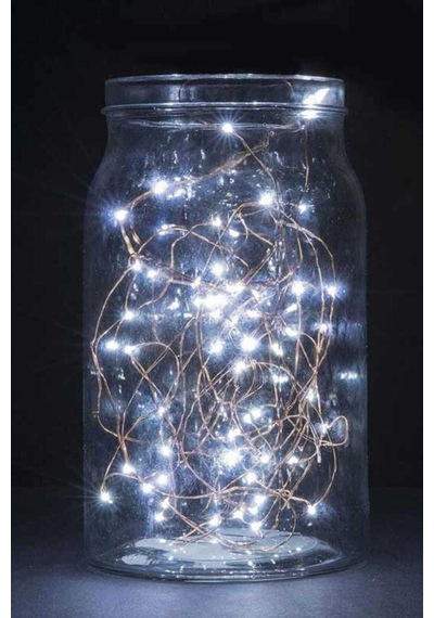 5mt Peri Beyaz 50 Led Pilli Noel Parti Yılbaşı Ağaç Dekoratif Aydınlatma Lambası Animasyonlu Süsleme