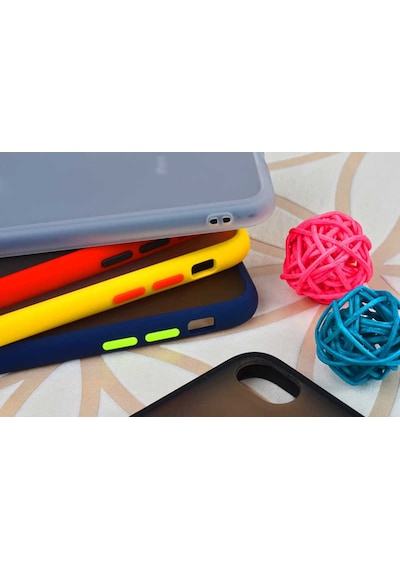Apple Uyumlu iPhone Se 2020 Kilif Renkli Tuslu Kenar Silikon Kapak 389802602