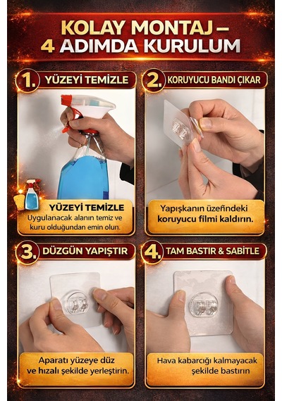 Sas Haus Banyo Düzenleyici Set 4 Parça Yapışkanlı Şampuanlık Tuvalet Kağıtlığı Havluluk Askı Tss-01 Siyah