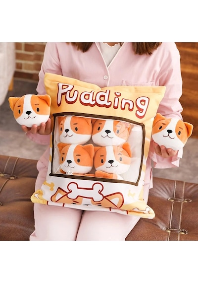 Tineke 8 Li Peluş Kedi Yastığı Seti Minik Yumuşak Kedi Oyuncağı Ve Uyku Arkadaşı Sarı