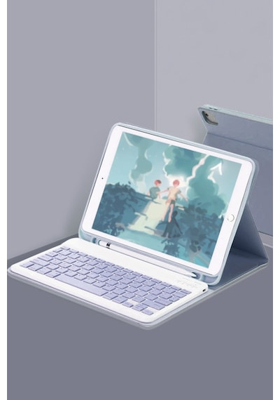 Apple Uyumlu  iPad Air 11 2024 Kılıf Kc01 Smart Klavyeli Tablet Kılıfı - Lacivert Diğer