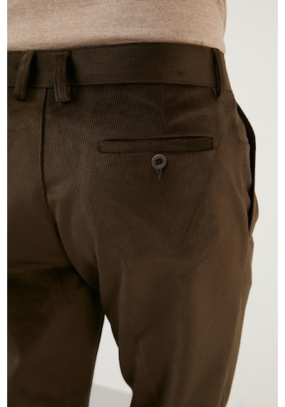 Buratti Normal Bel Regular Fit Düz Paça Erkek Kadife Pantolon 645Merlin Haki