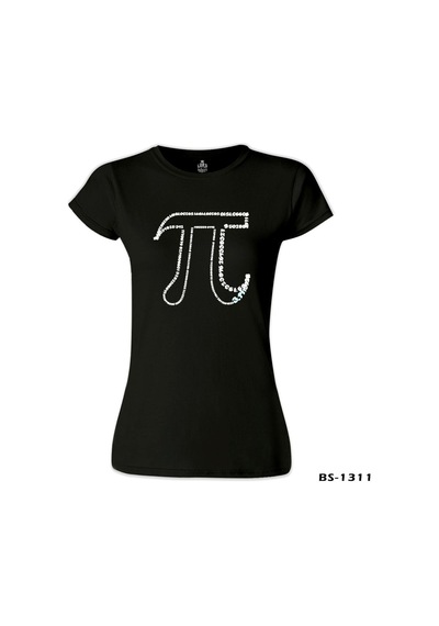 Matematik - Pi 14 Siyah Kadın Tshirt 001