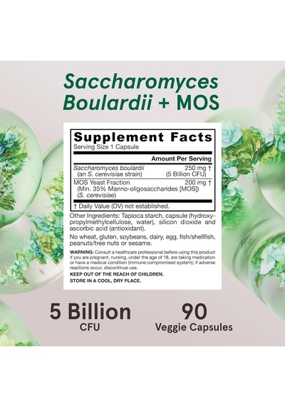Jarrow Formulas, Vegan Saccharomyces Boulardii Probiyotik Mos