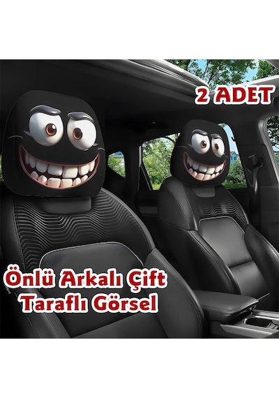 Dişlek Çift Taraflı Dekoratif Oto Başlık Kılıfı/Maske 2'li