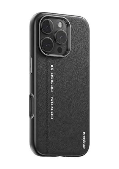 16 16 Plus 16 Pro 16 Pro Max Uyumlu Premium Deri Telefon Kılıfı Siyah 16 Pro