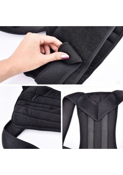 Unisex Siyah Balenli Korse Kamburluk Önleyici Dik Durmak Için Bel Sırt Korse