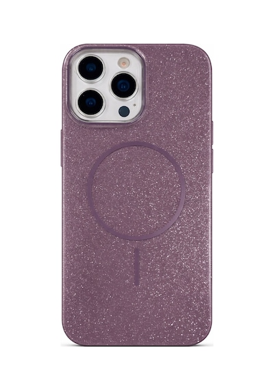 Apple iPhone 13 Pro Max Uyumlu Telefon Kılıfı Magsafe Wireless Şarj Özellikli Simli Lüks Silikon Kılıf Resimdeki
