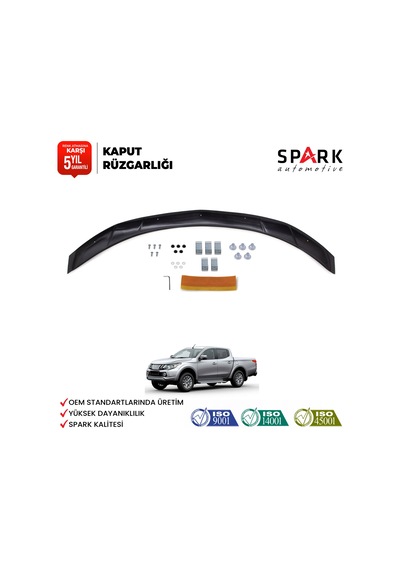 Mitsubishi L200 2015-2019 Yıl Aralığı Uyumlu Kaput Rüzgarlığı 3mm