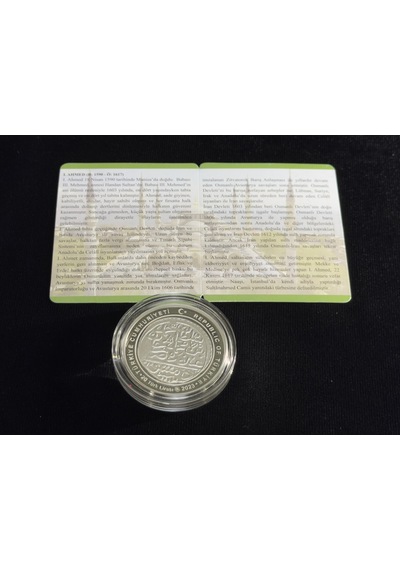 Darphane I. Ahmed Osmanlı Padişahları Serisi No:14 Gümüş Hatıra Sikkesi 925 Ayar, Proof