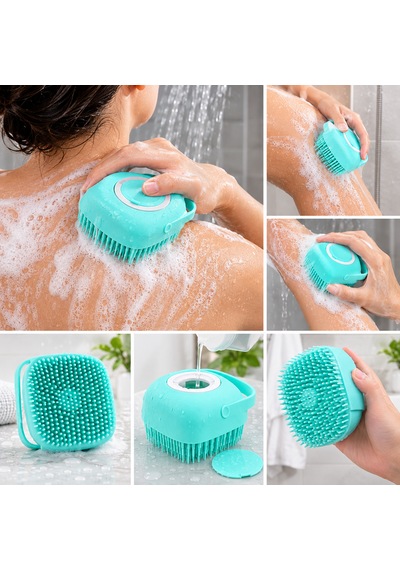 Duş Jeli Hazneli Silikon Fırça Kese Çok Amaçlı Vücut Temizleme Kesesi Peeling Banyo Lifi