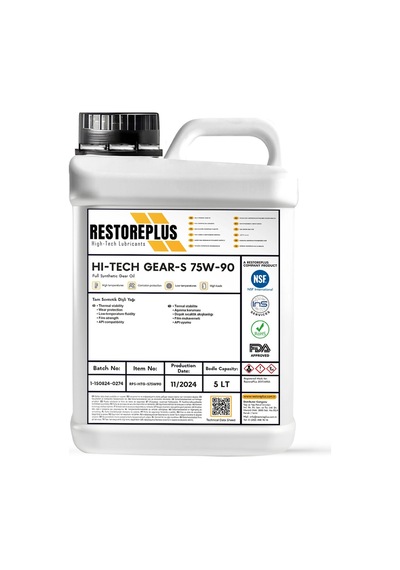 Restoreplus Hı-Tech Gear-S 75W-90 Tam Sentetik Dişli Yağı 5 L