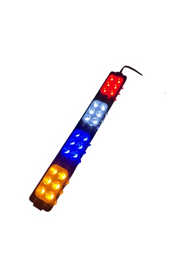 Polis Çakar Ip65 2835smd Kırmızı Mavi Sarı Beyaz Flaş Strobe Işıklar Aydınlatma Oto Araba Motor 200lm Led Dc 12v 24w 24 Göz Led 4 Renk 203x26mm