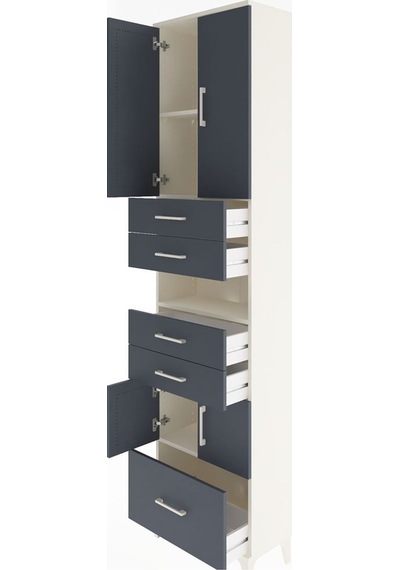 Arges Dolap 4 Raflı 5 Çekmeceli 4 Kapaklı 60x30x243 Aytaşı-antrasit Aytası