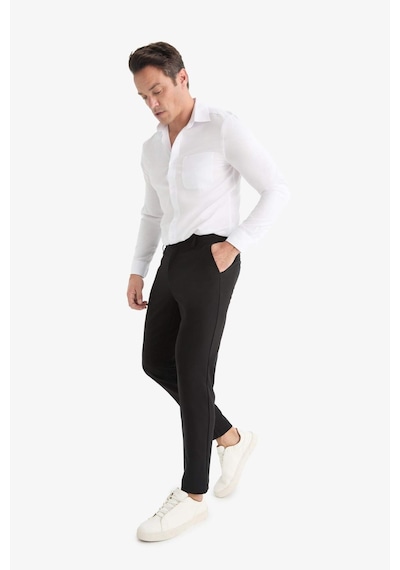 Defacto Tailored Fit Düz Paça Her Yöne Esneyen Yumuşak Tuşe Cepli Pantolon C7508ax25aubk27 Siyah