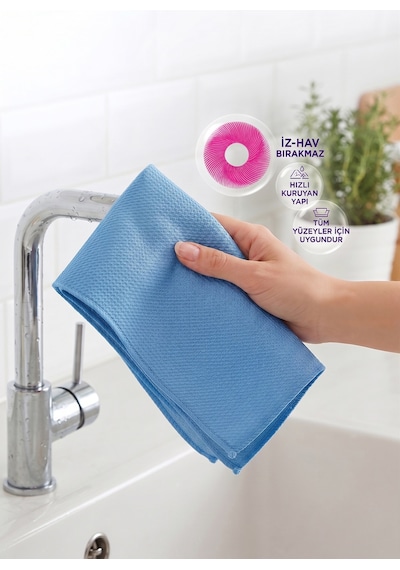 Mikrofiber Çok Amaçlı Bez Mavi İkili Paket Diğer