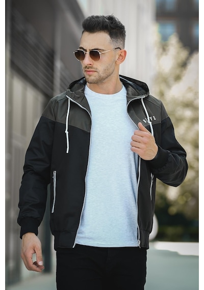 Oksit Believe Baskılı Suya Dayanaklı Slim Fit Erkek Mevsimlik Mont Yağmurluk 001