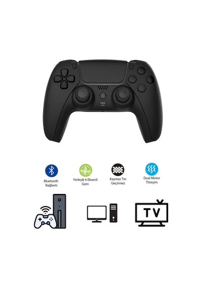 Miaxtreme 2 Adet Siyah Beyaz Kablosuz Bluetooth Gyro Titreşimli Oyun Kolu Joystick Ps4 Kolu Ps Pc Tv Uyumlu