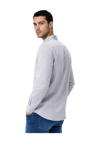 Arma Ar-ma Erkek Keten Gömlek Baskisiz Basic Düğme Kapamali Cepsiz Uzun Kollu Gömlek Dokuma Kumaş Regular Fit %60 Pamuk %40 Keten Y31485118102 Gri-g2