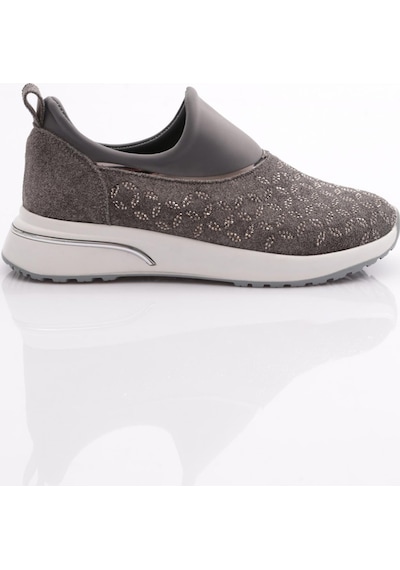 Dgn 404 Kadin Demir Taşli Sneaker Ayakkabi 404-2494-R12828 Gri - Beyaz