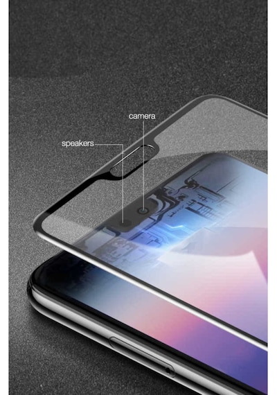 Huawei P20 Pro Zore Kenarları Kırılmaya Dayanıklı Cam Ekran Koruyucu