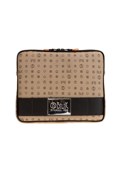 Bilik Deri Monogram Açık Vizon Unisex Laptop & Evrak Çantası Tabl Açık Vizon