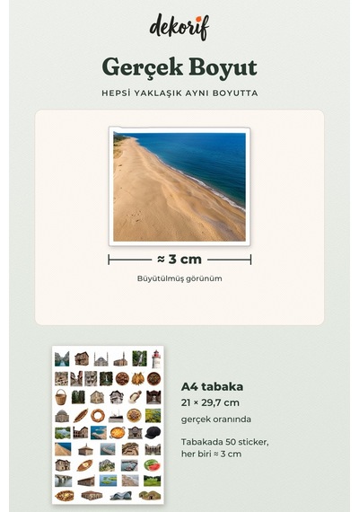 Samsun Sticker Seti 100 Adet - Bandırma Vapuru Bafra Pidesi Şahinkaya Kanyonu Gerçekçi Çıkartma Çok Renkli