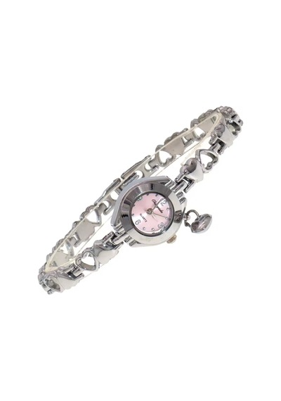 Birleşik Kalpli Yuvarlak Metal Vintage&retro Saat Sedef