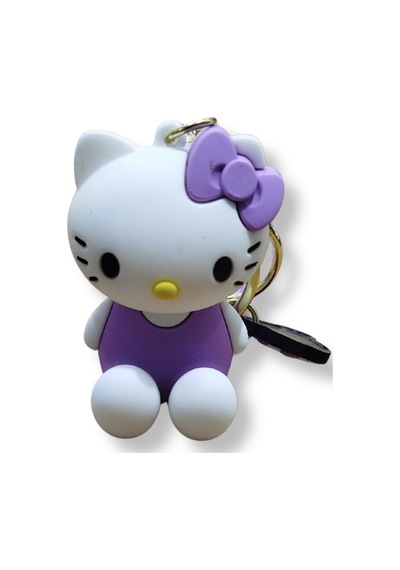 Hello Kitty Purple Edition 3d Figürlü Bilek Kayışlı Anahtarlık - 1 Adet