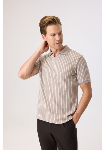 Back And Bond Regular Fit Vizon Düğmesiz Polo Yaka Tişört Çok Renkli