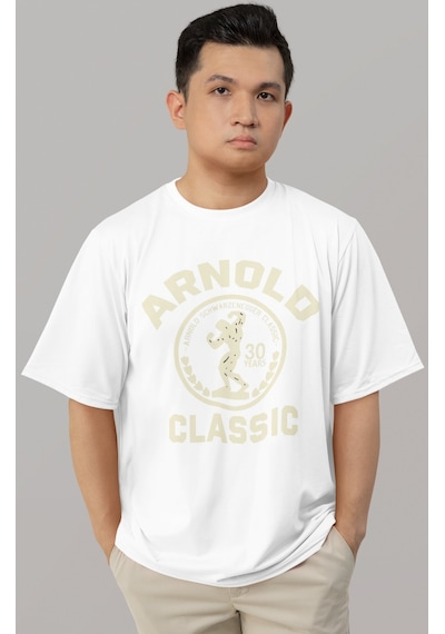 Tasarım Arnold Classic Bodybuilding Fitness Sporcu Baskılı Unisex Beyaz