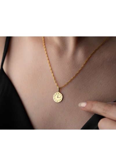 Pırlanta Kolye Kişiye Özel Saat Özel An Kolyesi Zaman Kolye.rose.gold.rodaj Saat Gold