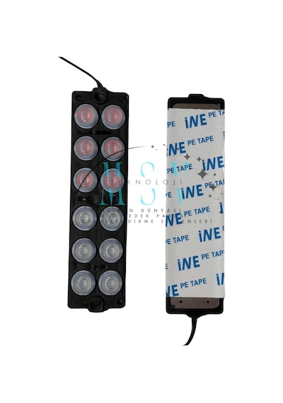 12 Volt 12 Watt 12 Ledli 139x39 Mm Animasyonlu Kırmızı - Mavi Çakar Modül 5 Adet