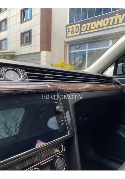 Volkswagen Passat B8 Koyu Meşe + Piano Black Dabıl Erkanlı Konsol Kaplama