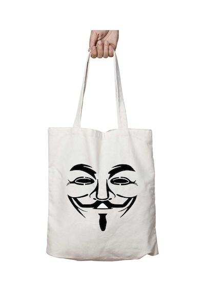 Art Hediye V For Vandetta Maske İki Tarafı Kalıcı Baskılı Yıkanabilir Çanta Çok Renkli