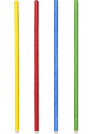 Kağıt Pipet Karışık Renkli Sargısız 6x195 Mm 50'li Kutulu 50 Adet 50